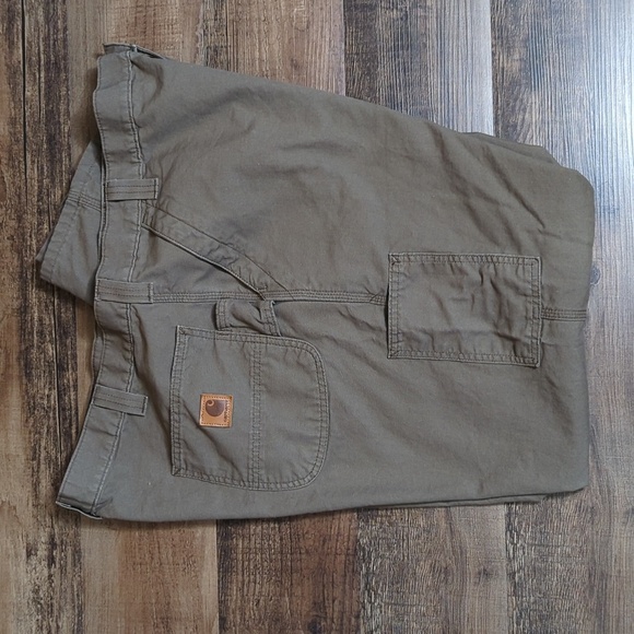 Carhartt Canvas Carpenter Loose Fit Pant 42X34 B159 Dark Tan/Brown - Picture 5 of 7